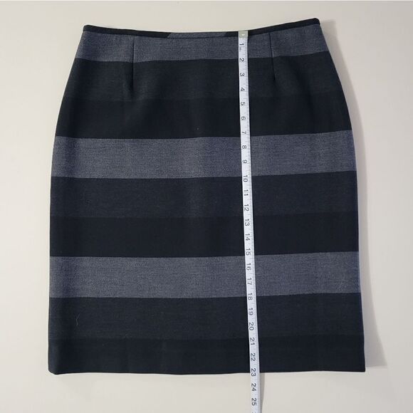 Tahari Arthur S. Levine Black and Gray Stripe Lined Pencil Skirt - Picture 7 of 12